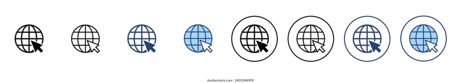 Web icon vector. go to web sign and symbol. web click icon. Global search icon