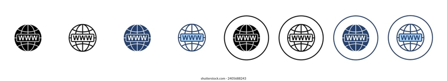 Vector de icono Web. ir al símbolo y signo web. icono de clic en el sitio Web. Icono de búsqueda global