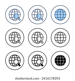 Web icon vector. go to web sign and symbol. web click icon. Global search icon