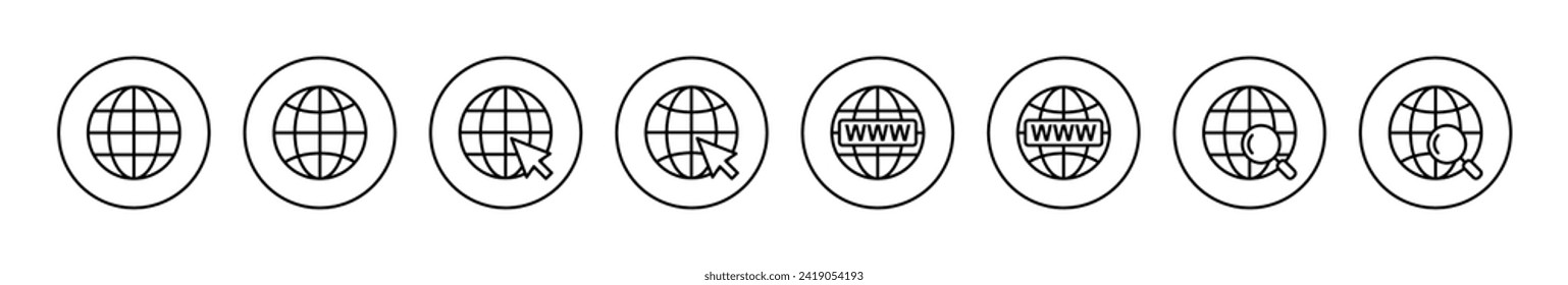 Web icon vector. go to web sign and symbol. web click icon. Global search icon