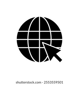 Web icon vector. go to web sign and symbol. web click icon. Global search icon