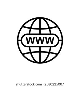 Web icon vector. go to web sign and symbol. web click icon. Global search icon