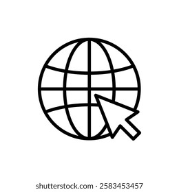 Web icon vector. go to web sign and symbol. web click icon. Global search icon