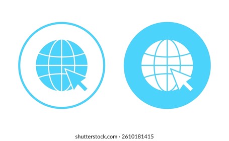 Web icon vector. go to web sign and symbol. web click icon. Global search icon