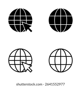 Web icon vector. go to web sign and symbol. web click icon. Global search icon