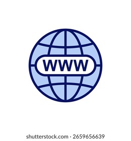 Web icon vector. go to web sign and symbol. web click icon. Global search icon