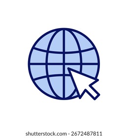Icono de Web Vector. Ir a signo de Web y símbolo. Web Hacer clic icono. Icono de búsqueda global