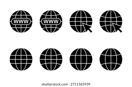 Icono de Web Vector. Ir a signo de Web y símbolo. Web Hacer clic icono. Icono de búsqueda global