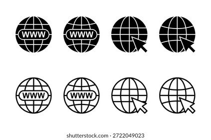 Icono de Web Vector. Ir a signo de Web y símbolo. Web Hacer clic icono. Icono de búsqueda global