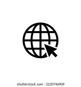 Websymbol, Vektorgrafik. gehen Sie zu Web-Zeichen und Symbol. Web-Click-Symbol. Globales Suchsymbol