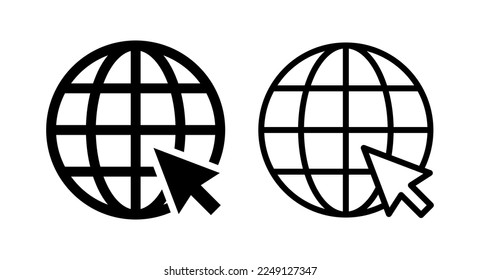 Web icon vector illustration. go to web sign and symbol. web click icon. Global search icon
