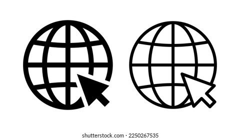 Web icon vector illustration. go to web sign and symbol. web click icon. Global search icon