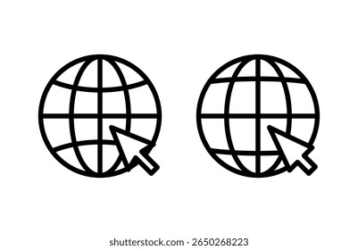 Web icon vector illustration. go to web sign and symbol. web click icon. Global search icon