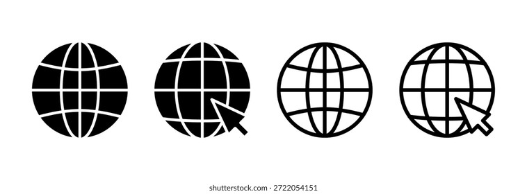 ícone da Web ilustração vetorial. vá para símbolo e sinal da Web. clique no ícone da Web. Ícone de pesquisa global