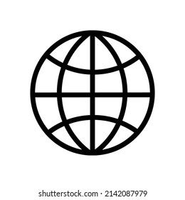 Web icon. Vector illustration of internet symbol isolated on white background. Globe sign. World wide web concept. Browser pictogram for app, banner, UI. Template design.