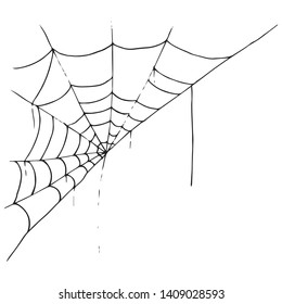 Web icon. Vector illustration of a spider web. Net, web spider hand drawn.