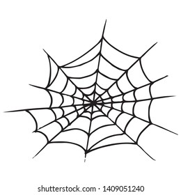 Web icon. Vector illustration of a spider web. Net, web spider hand drawn.