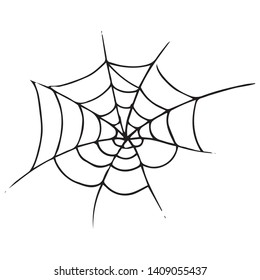 Web icon. Vector illustration of a spider web. Net, web spider hand drawn.