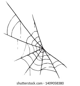 Web icon. Vector illustration of a spider web. Net, web spider hand drawn.