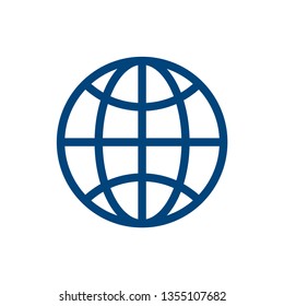  Web icon vector isolated on white background. Globe Icon