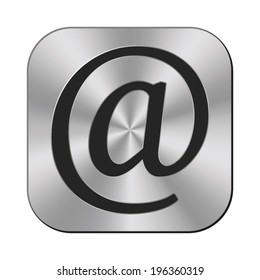 web  icon - vector metal button