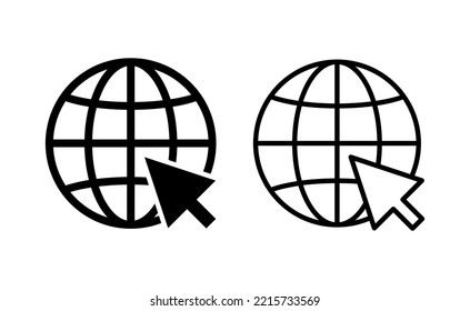 Web icon vector for web and mobile app. go to web sign and symbol. web click icon. Global search icon