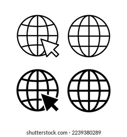 Web icon vector for web and mobile app. go to web sign and symbol. web click icon. Global search icon