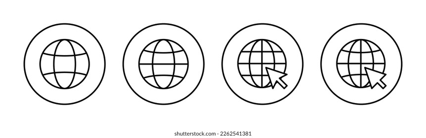Web-Icon-Vektorgrafik für Web- und Mobile-App. gehen Sie zu Web-Zeichen und Symbol. Web-Click-Symbol. Globales Suchsymbol