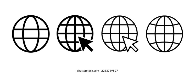 Web icon vector for web and mobile app. go to web sign and symbol. web click icon. Global search icon