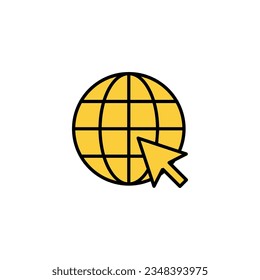 Web icon vector for web and mobile app. go to web sign and symbol. web click icon. Global search icon