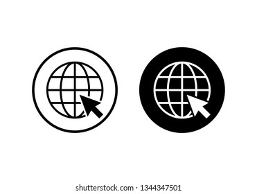 Web icon vector. Web icon page symbol for your web design. Internet world vector