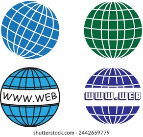Web icon vector. Web icon page symbol for your web design. Internet world vector. Eps10.