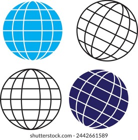 Vector de icono Web. Símbolo de página de icono Web para el diseño Web. Vector del mundo de Internet. Eps10