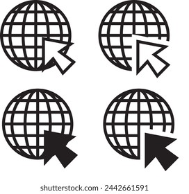 Web icon vector. Web icon page symbol for your web design. Internet world vector. Eps10.