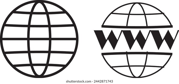 Web icon vector. Web icon page symbol for your web design. Internet world vector. Eps10.