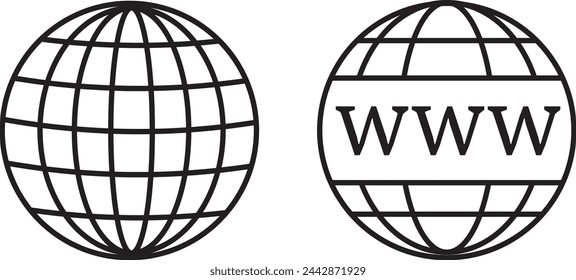 Web icon vector. Web icon page symbol for your web design. Internet world vector. Eps10.