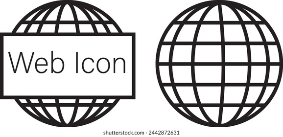 Vector de icono Web. Símbolo de página de icono Web para el diseño Web. Vector del mundo de Internet. Eps10.