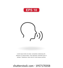 web icon Voice recognition concept sign isolated on white background. Simple vector illustration.