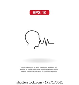 web icon Voice recognition concept sign isolated on white background. Simple vector illustration.