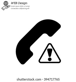 Web icon. Warning call