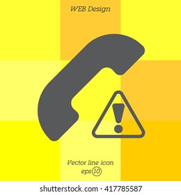 Web icon. Warning call