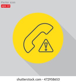 Web icon. Warning call