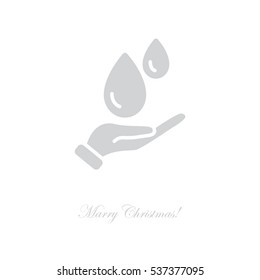 Web icon. Water drops in hand