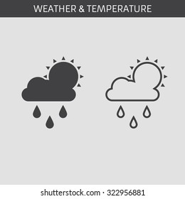 Web icon for weather.  Flat design.