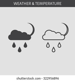 Web icon for weather.  Flat design.