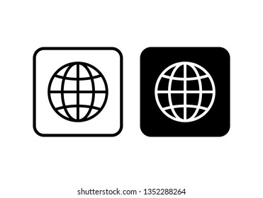 Web icon. Website icon page symbol for your web design. Internet world vector