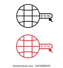 Web-Symbol. Website-Symbol-Seite-Symbol für Ihr Web-Design. Internet Welt Vektor 3 2 1