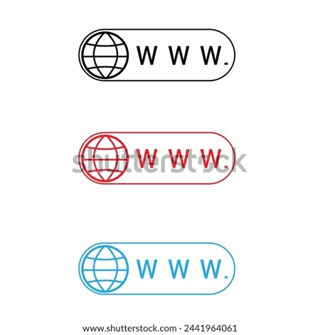 Web icon. Website icon page symbol for your web design. Internet world vector  4 7 9