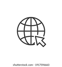 Web Icon. Website Vector Icon. Internet World Vector On White Background.