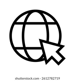 Web icon. Website vector icon. Internet world vector on transparent background